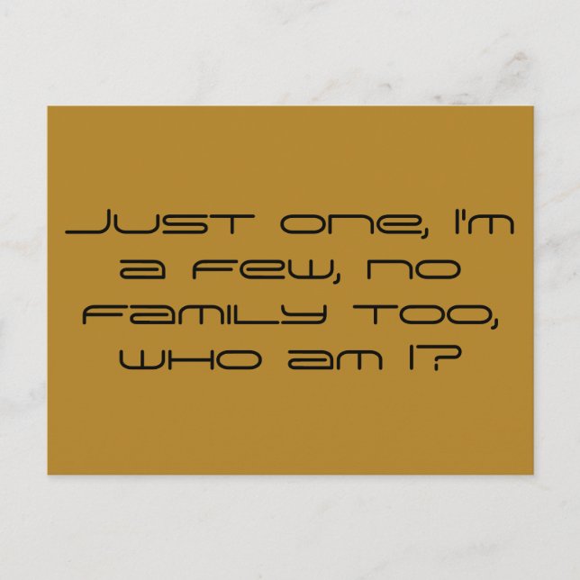 Lösenordsfras från klonens klubb - endast en. vykort (Framsida)