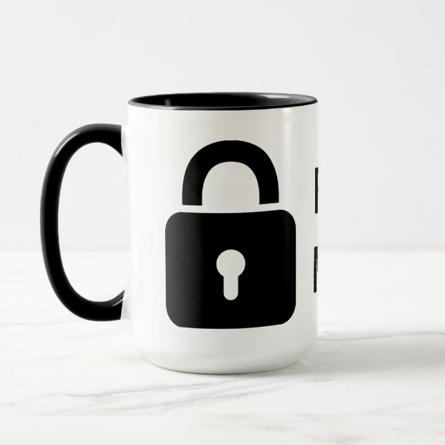 Lösenordshanteraren mugg cybersäkerhetsmedvetenhet (Vänster)