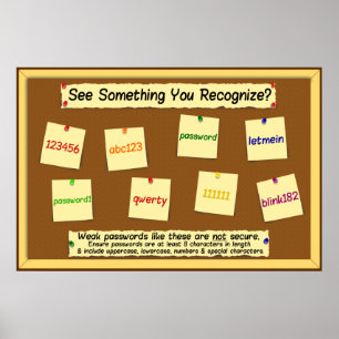 Lösenordsinformationens säkerhetsmedvetenhet Poste Poster