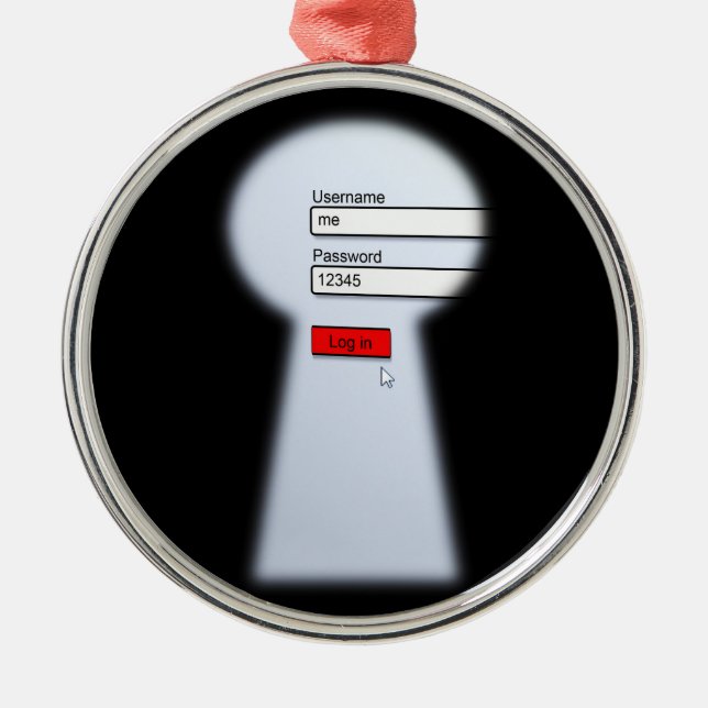 Lösenordssäkerhet Julgransprydnad Metall (Framsidan)