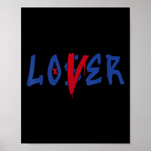 Loser Älskare Drip Tee Blue Färg Sällsynt Luft Mat Poster (Framsidan)