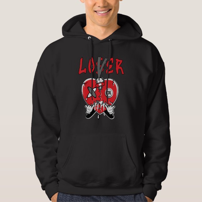 Loser  Heart Dripping Retro Infrared 4s Matching Hoodie (Framsida)