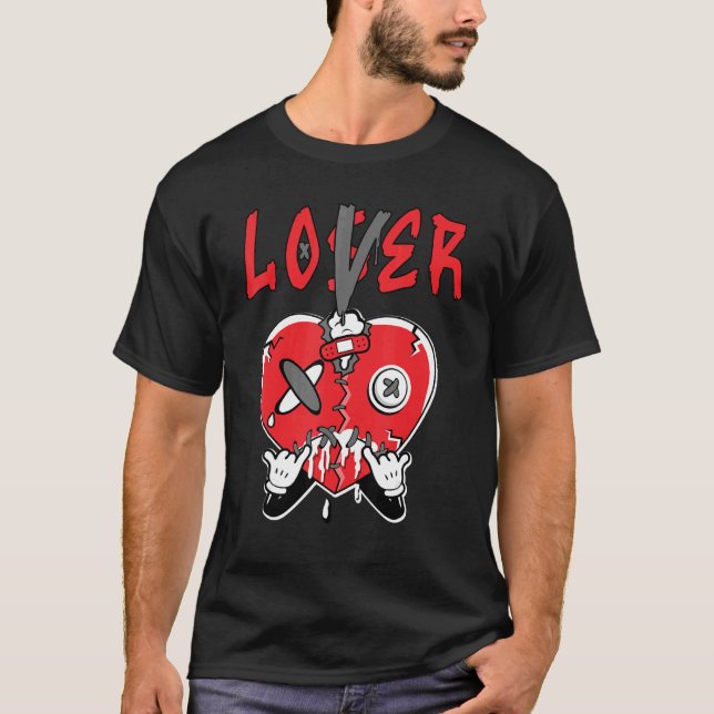 Loser  Heart Dripping Retro Infrared 4s Matching T Shirt (Framsida)