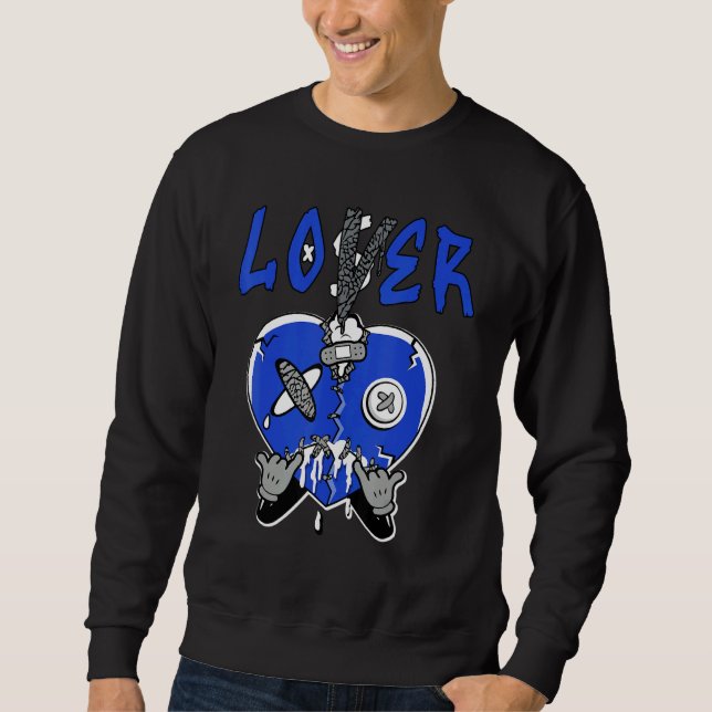 Loser  Heart Dripping True Blue 1s Matching Lång Ärmad Tröja (Framsida)