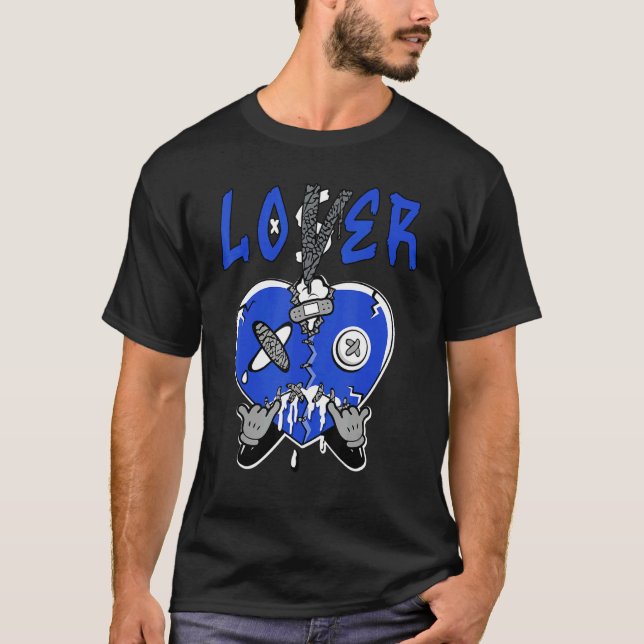 Loser  Heart Dripping True Blue 1s Matching T Shirt (Framsida)