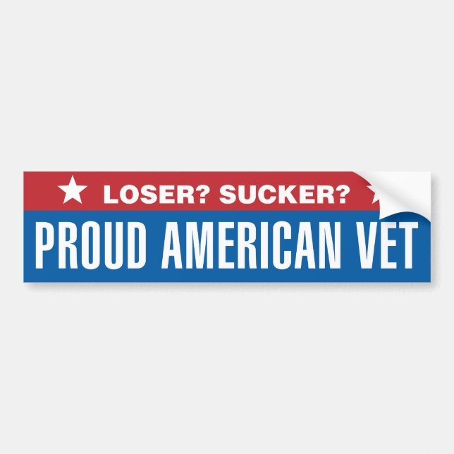 Loser? Sucker? Prodis amerikanska Vet Bildekal (Framsidan)