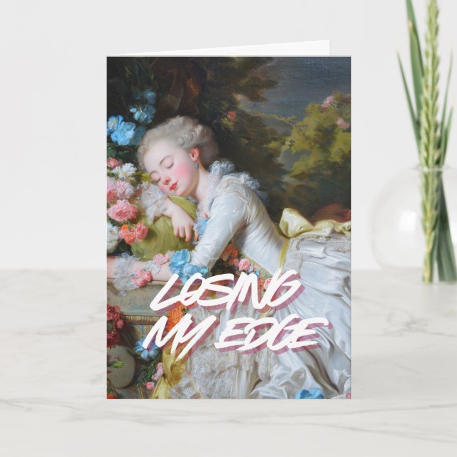 "Losing My Edge" Art Greeting Card Helgkort (Framsida)