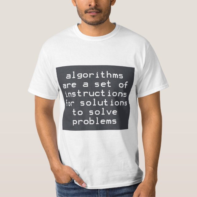 Lösningsproblem för algoritminstruktioner t shirt (Framsida)