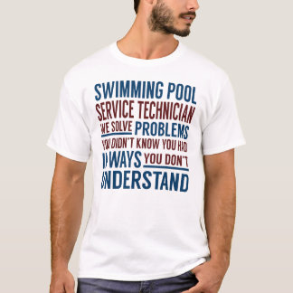 Lösningsproblem vid simning av Bassäng-servicetekn T Shirt
