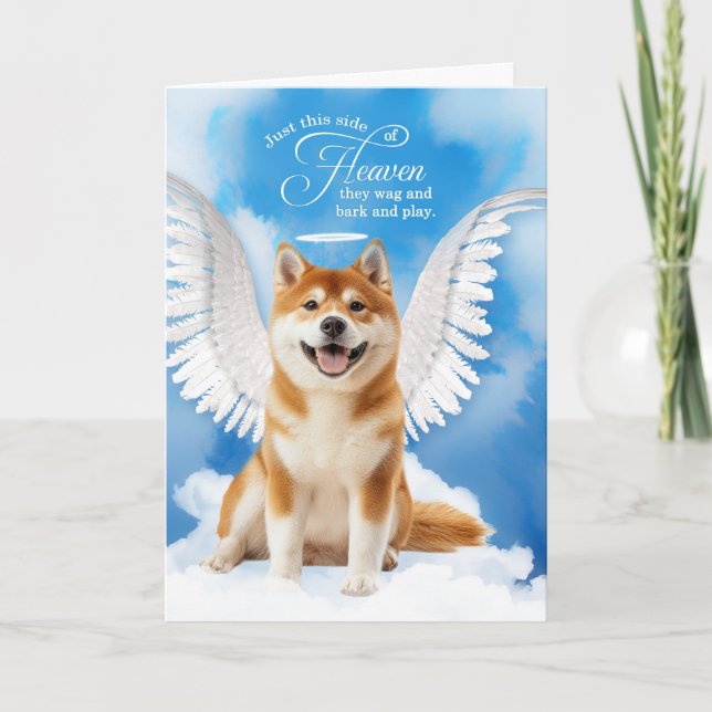 Loss of a Dog Akita Inu Angel Pet Sympathy Kort (Framsida)