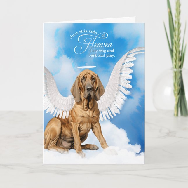Loss of a Dog Bloodhound Angel Pet Sympathy Kort (Framsida)
