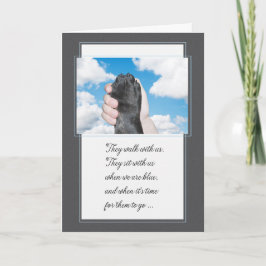 Loss of a Dog Hand Holding a Paw Pet Sympathy Kort