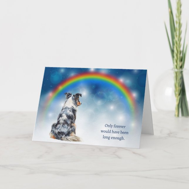 Loss of Australian Shepherd Night Lights Sympathy Helgkort (Framsida)
