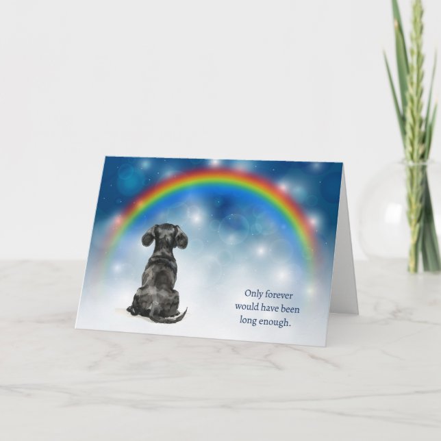 Loss of Black Dachshund Dog Night Lights Sympathy Helgkort (Framsida)