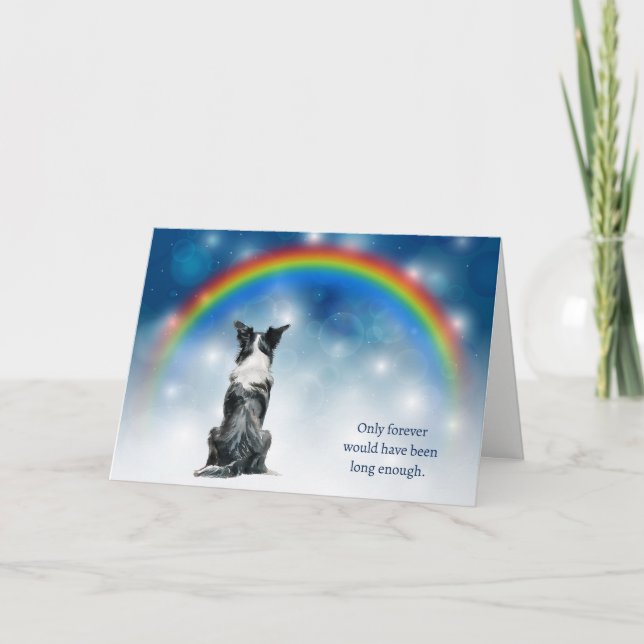 Loss of Border Collie Dog Night Lights Sympathy Helgkort (Framsida)