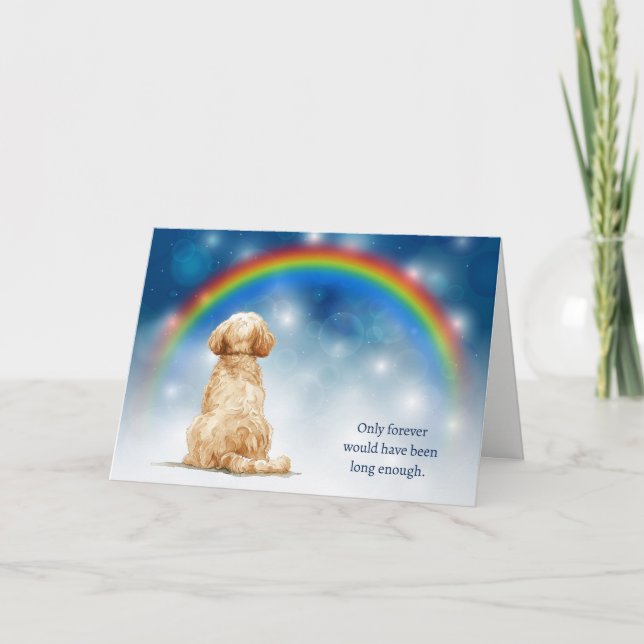 Loss of Cockapoo Night Lights Rainbow Sympathy Helgkort (Framsida)