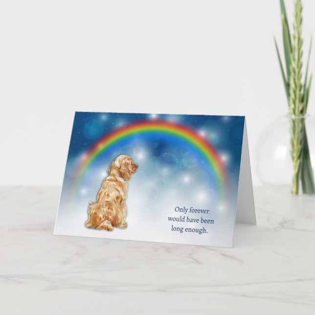 Loss of Cocker Spaniel Dog Night Lights Sympathy Helgkort (Framsida)