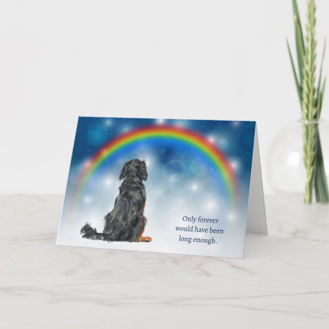 Loss of Gordon Setter Dog Night Lights Sympathy Helgkort (Framsida)