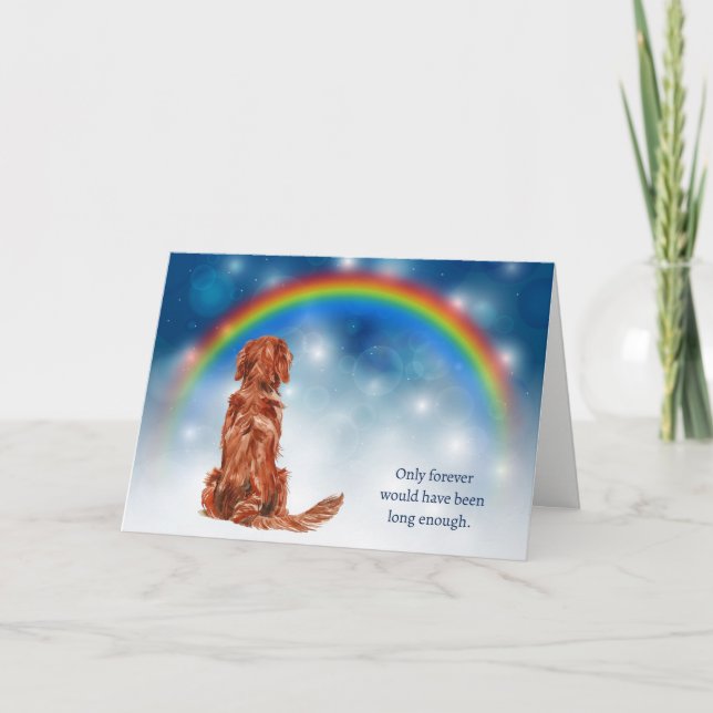 Loss of Irish Setter Dog Night Lights Sympathy Helgkort (Framsida)