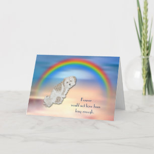 Loss of Lhasa Apso Dog Rainbow Sympathy Card Helgkort