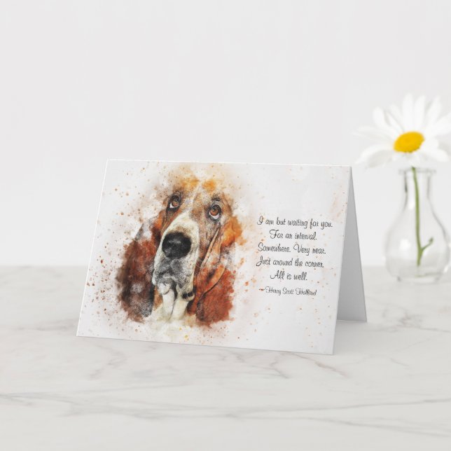 Loss of Pet Dog (Basset Hound) Custom Sympathy  Kort (Liten växt)