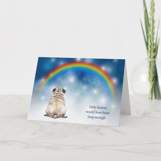 Loss of Pug Dog Night Lights Sympathy Helgkort (Framsida)