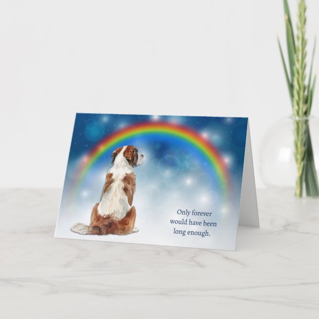 Loss of Saint Bernard Dog Night Lights Sympathy Helgkort (Framsida)
