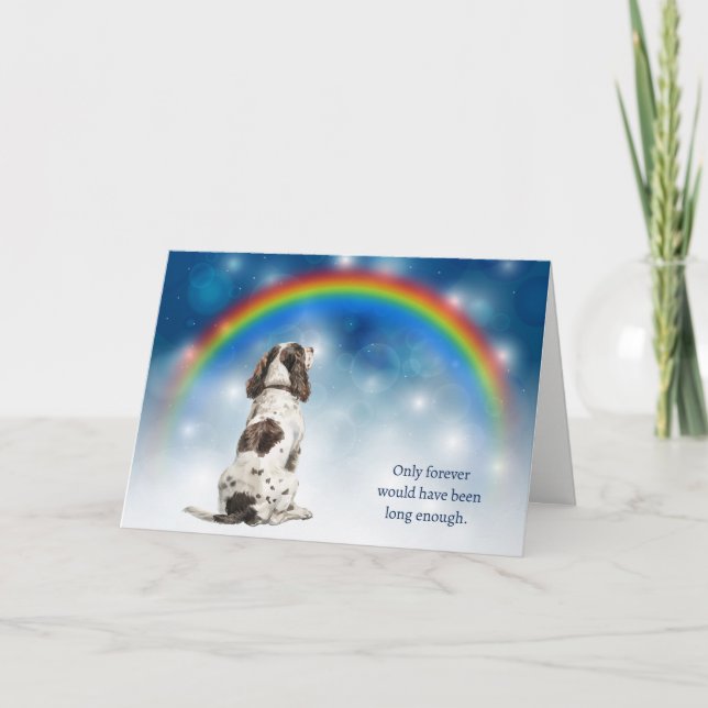 Loss of Springer Spaniel Dog Night Lights Sympathy Helgkort (Framsida)