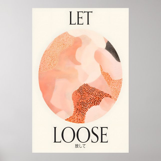Lossa Konsttryck Abstrakt Färgbortfall Persika Poster (Framsidan)