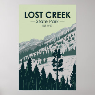 Lost Creek State Park Montana Vintage på svenska Poster