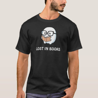 Lost in Books – Cute Fluffy Character T Shirt
