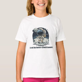 Lost in Space (But Happy) – Cute Astronaut Design T Shirt