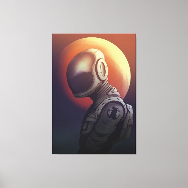 Lost in Space Dreamer Astronaut Cosmic Art Canvastryck (Framsida)