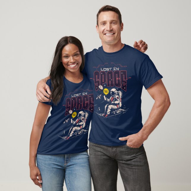 "Lost in Space" Minimalistisk Astronaut & Galax T Shirt (Unisex)