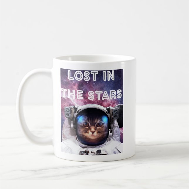 Lost in the Stars Cat Astronaut Mug  Kaffemugg (Vänster)