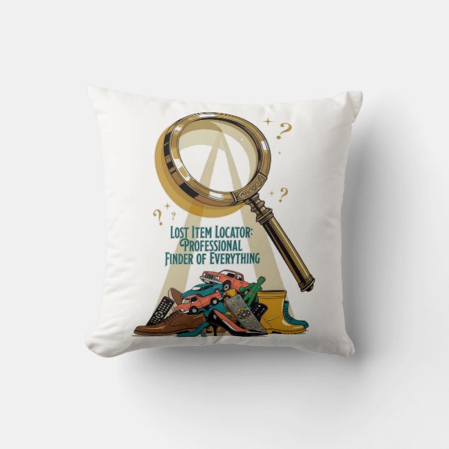 Lost Item Locator T Shirt, Professional Finder Mug Kudde (Framsida)