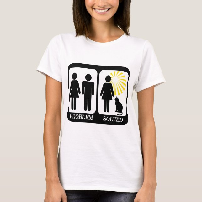 Löst kattdamproblem tee shirt (Framsida)