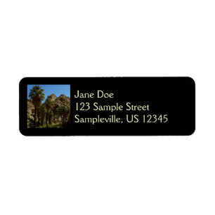 Lost Palms Oasis I vid Joshua Tree National Park Returadress Etikett