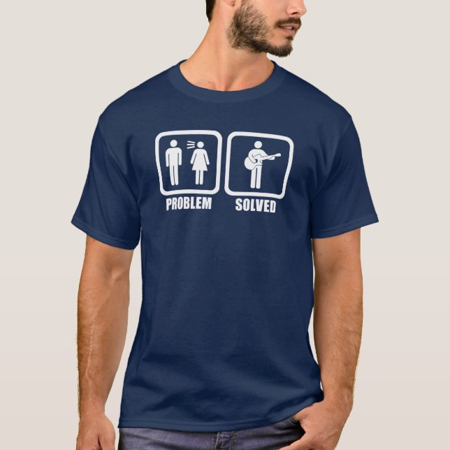 Löst roligt problem för gitarr tee shirt (Framsida)