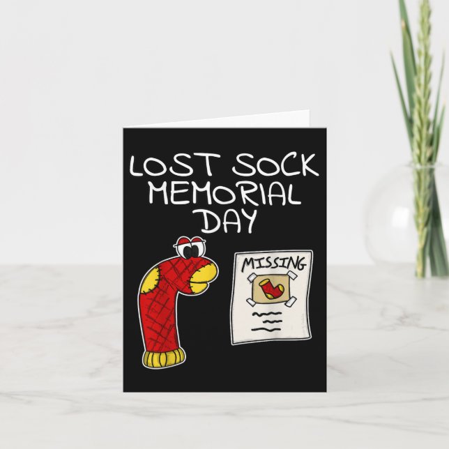Lost Sock Minnesdag Rolig  Kort (Framsida)