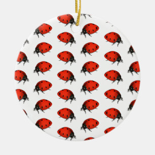 Lot av ladybugs julgransprydnad keramik