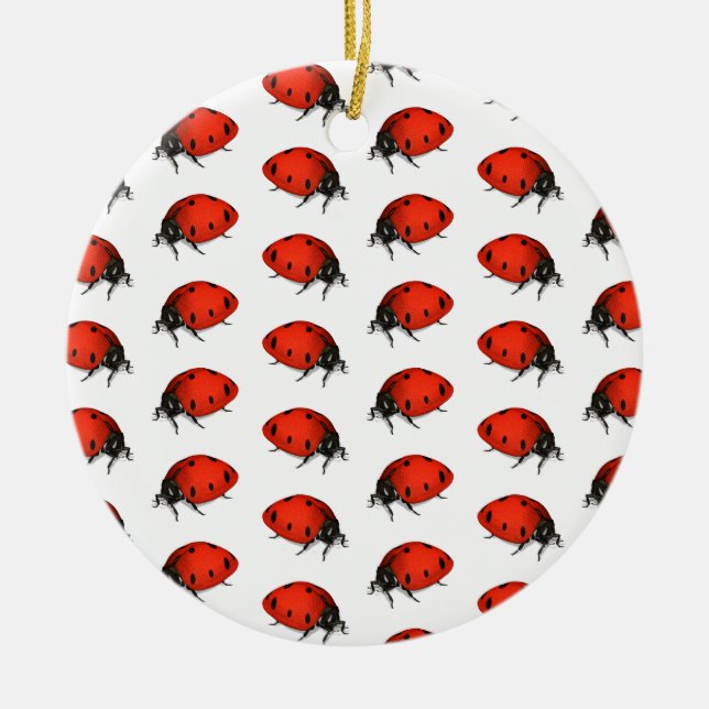 Lot av ladybugs julgransprydnad keramik (Framsidan)