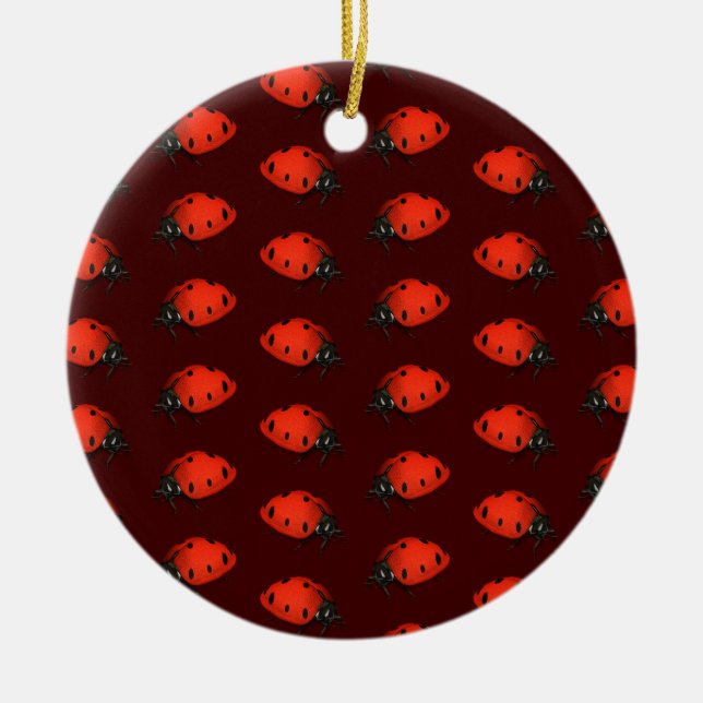 Lot av ladybugs julgransprydnad keramik (Framsidan)