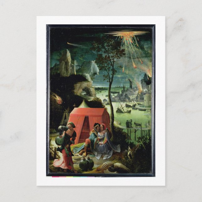 Lot och hans döttrar (olja på panelen) vykort (Framsida)