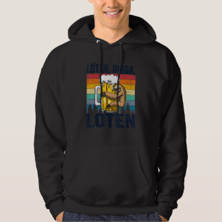 Loten Digga Loten  Sloth Drinking Beer Retro Vinta Hoodie