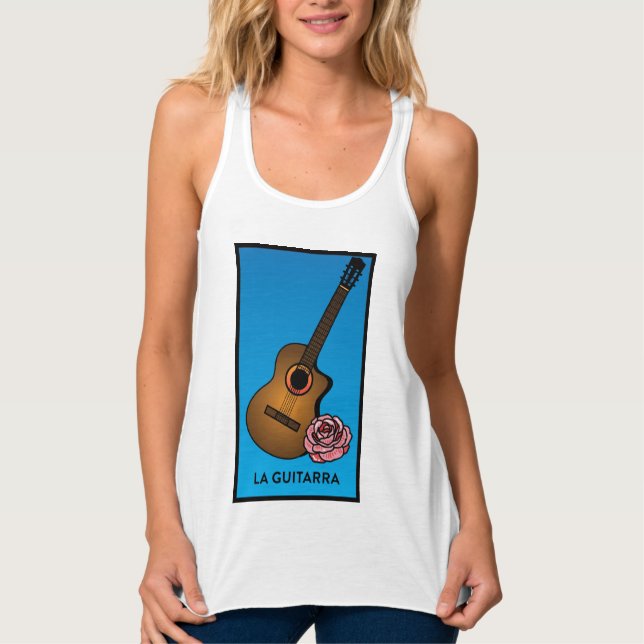 Loteria-kort La Guitarra (Guitar) T-Shirt Linne Med Racerback (Framsida)