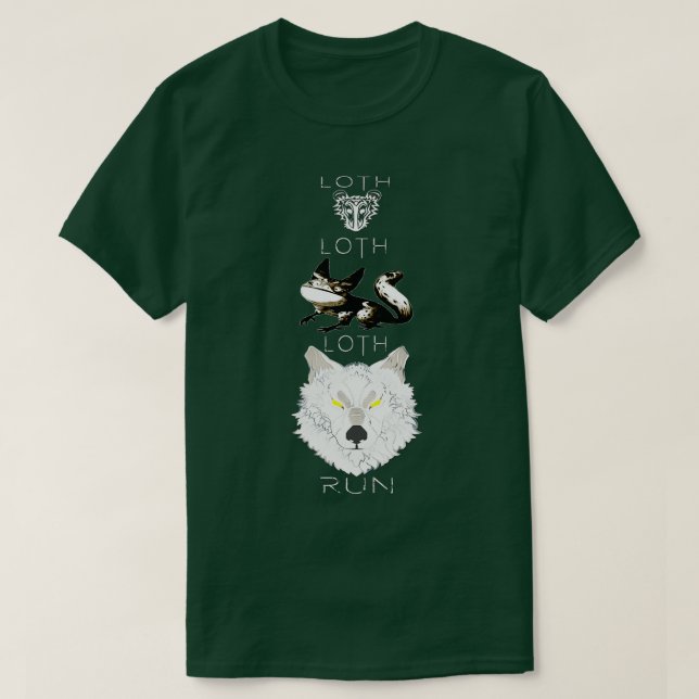 Loth råtta Loth cat Loth varg springa Plocka a väg T Shirt (Design framsida)