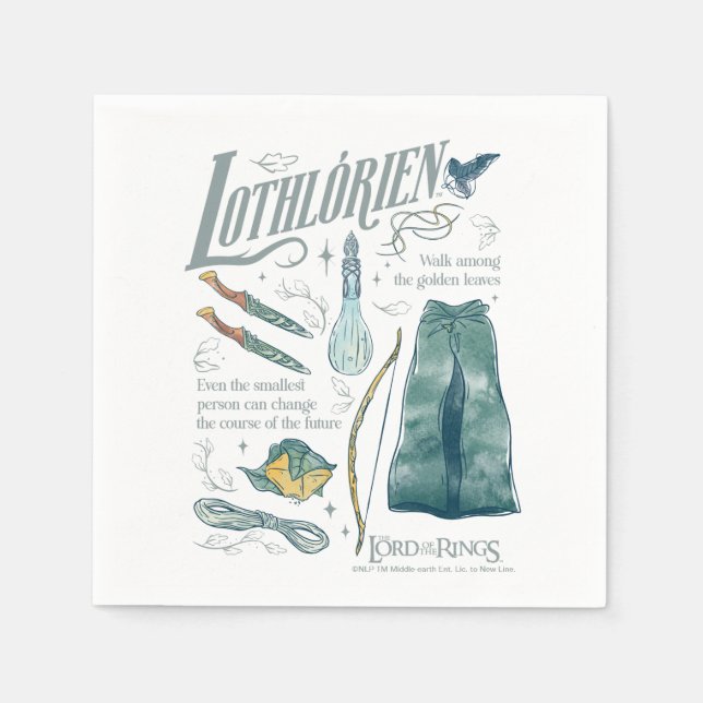 LOTHLORIEN™ Akvarell Collage Grafik Pappersservett (Framsidan)