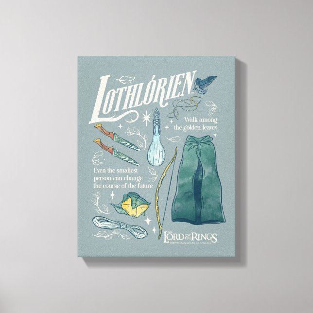 LOTHLORIEN™ Watercolor Collage Graphic Canvastryck (Framsida)