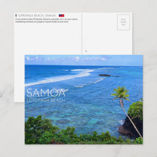 Lotofaga Beach, Samoa Postcard Vykort